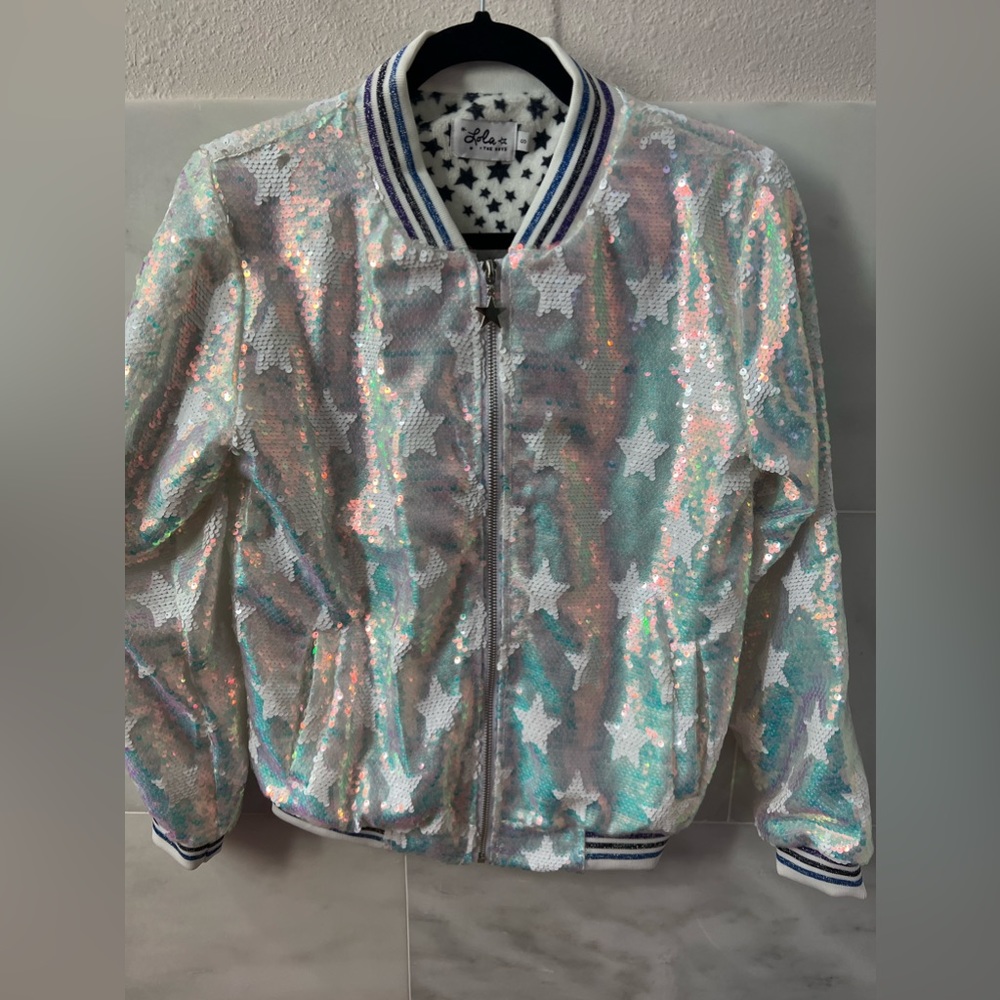 Lola & The Boys star sequin bomber size S